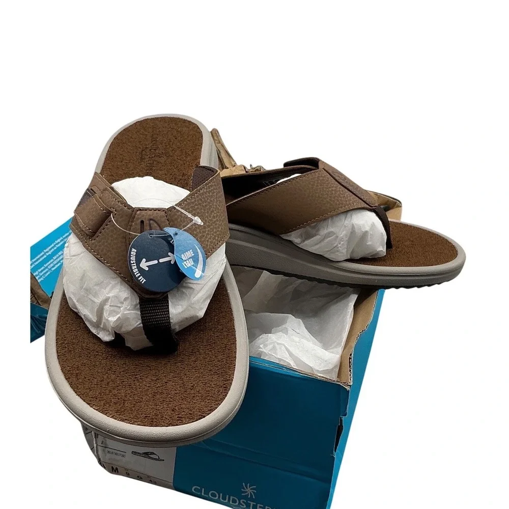 Clarks Cloudsteppers Breeze Mens Brown Thong Sandals Flip Flops Size10 261874927